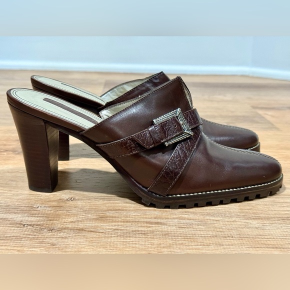 Womens Mules Mules Unisa NEW Unisa Spot Brown Buckled Mule Size